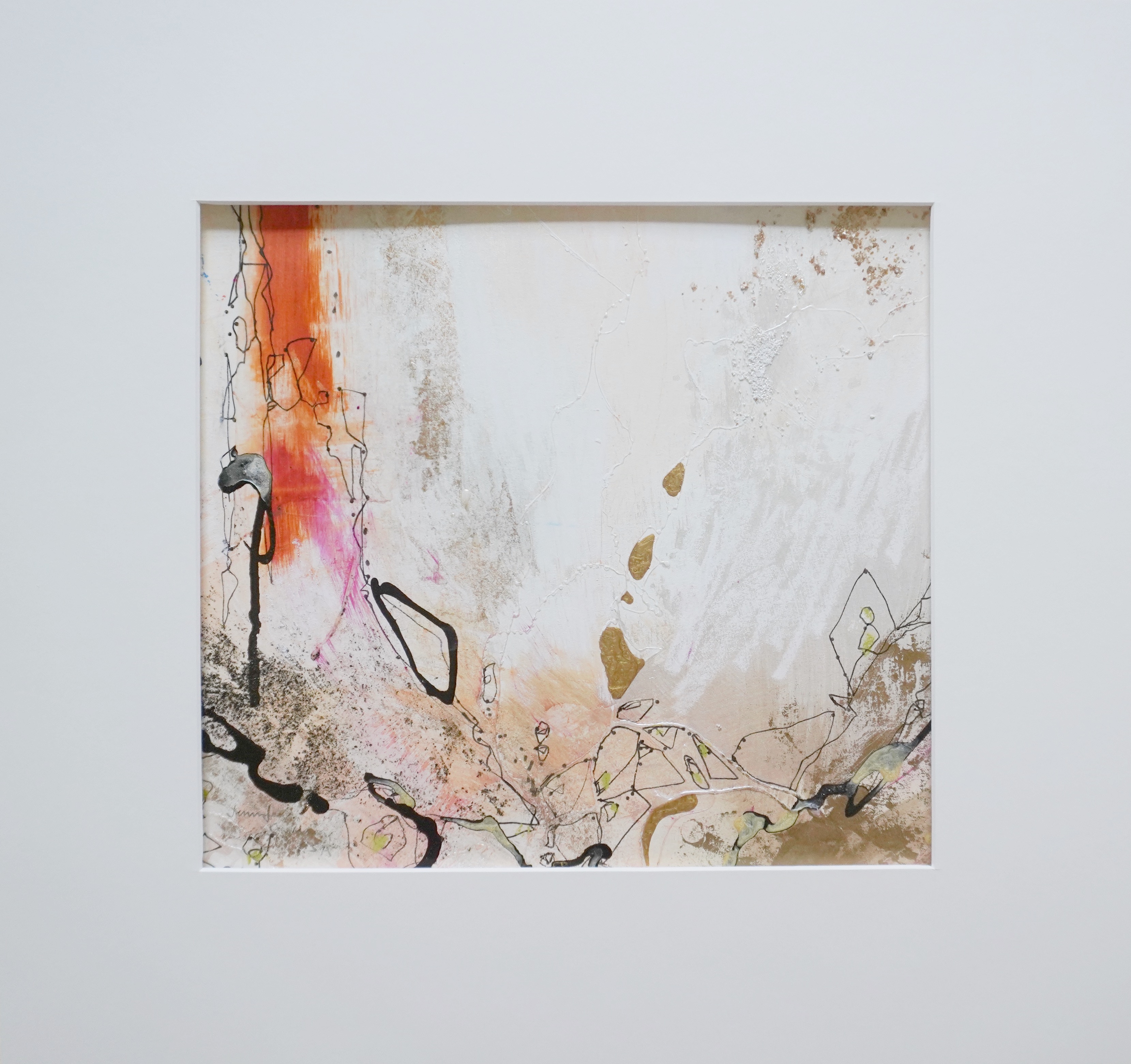#117 - Unframed Mixed Media Abstract (19 x 18)