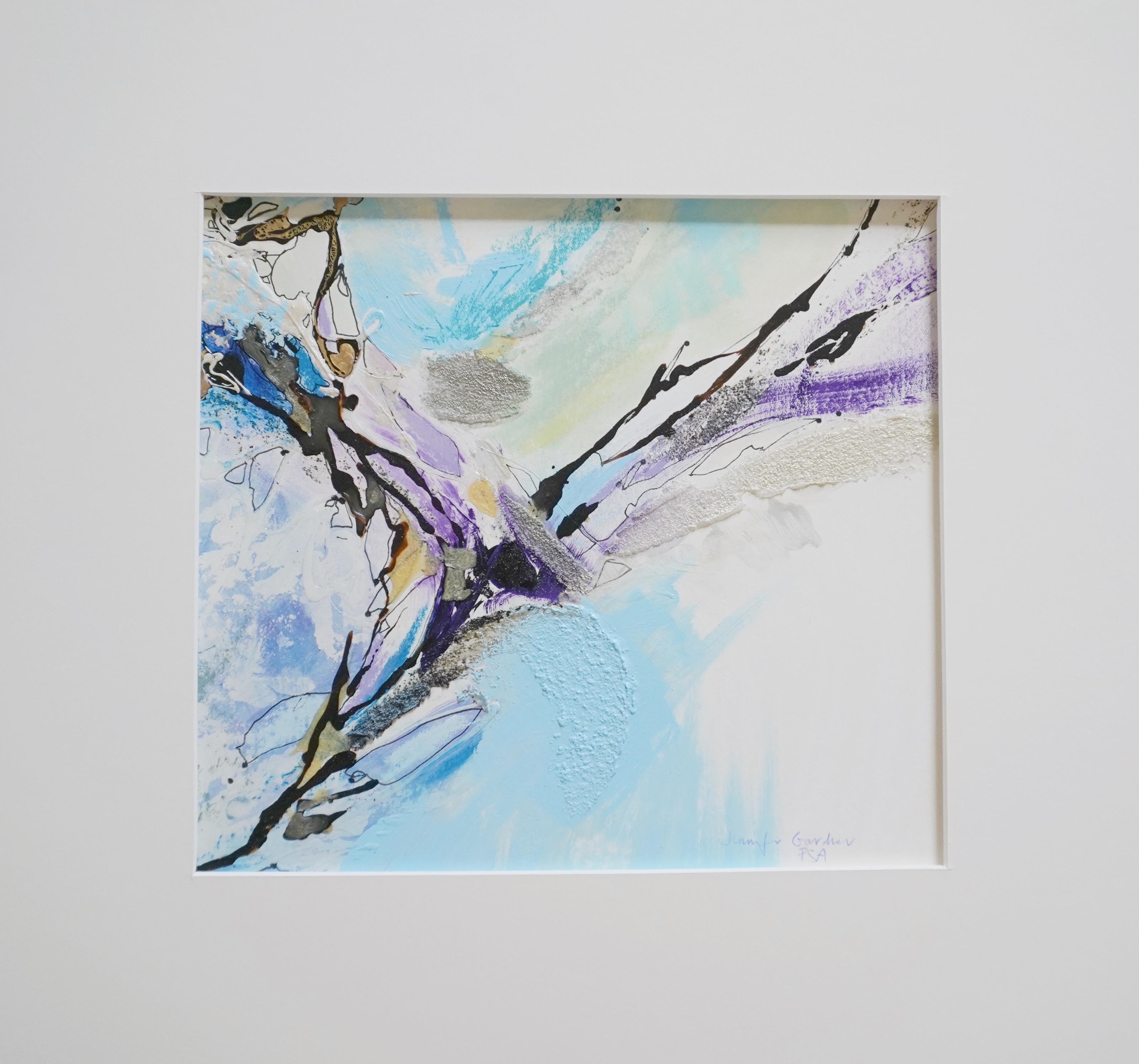 #118 - Unframed Mixed Media Abstract (19 x 18)