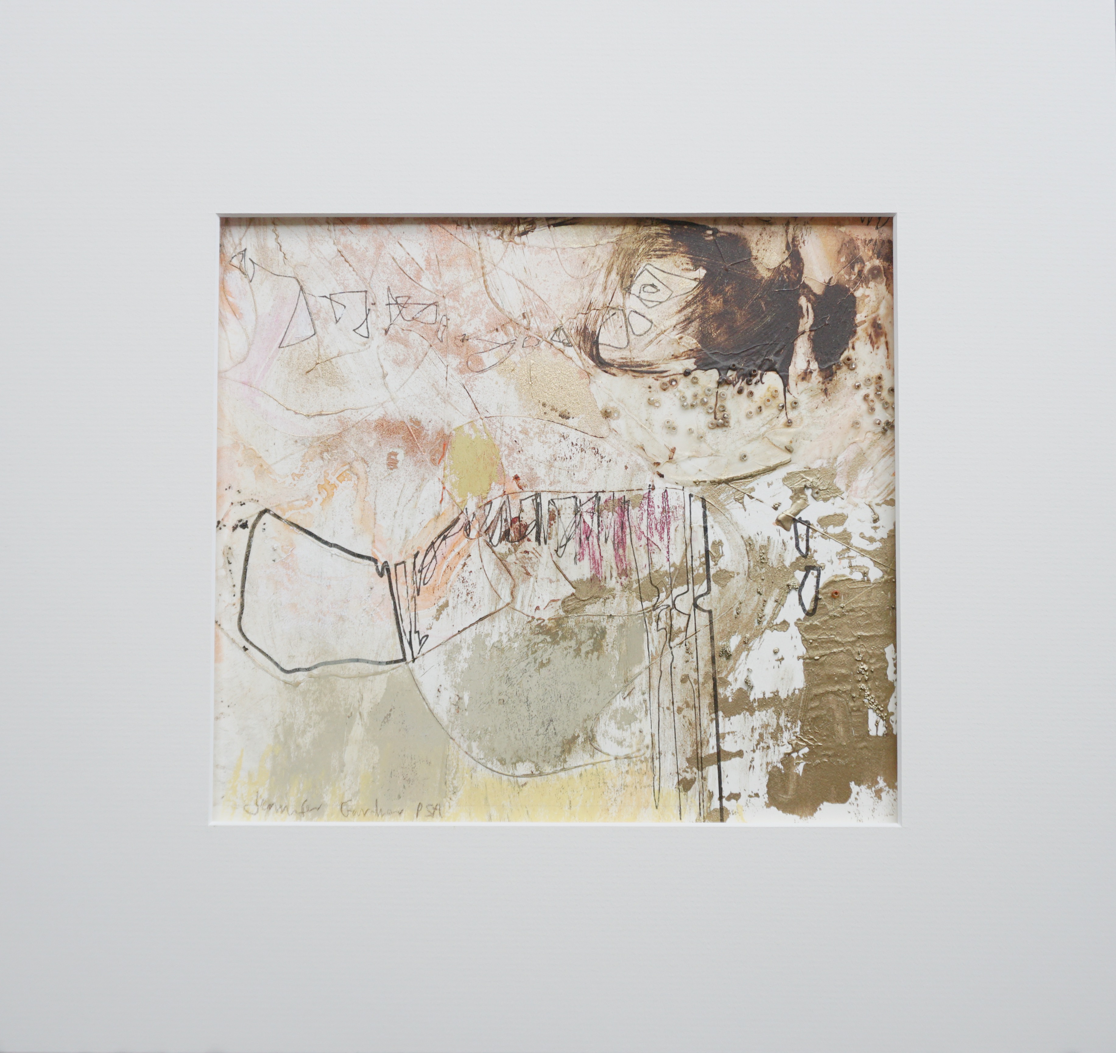 #7 - Unframed Mixed Media Abstract (15 x 14)