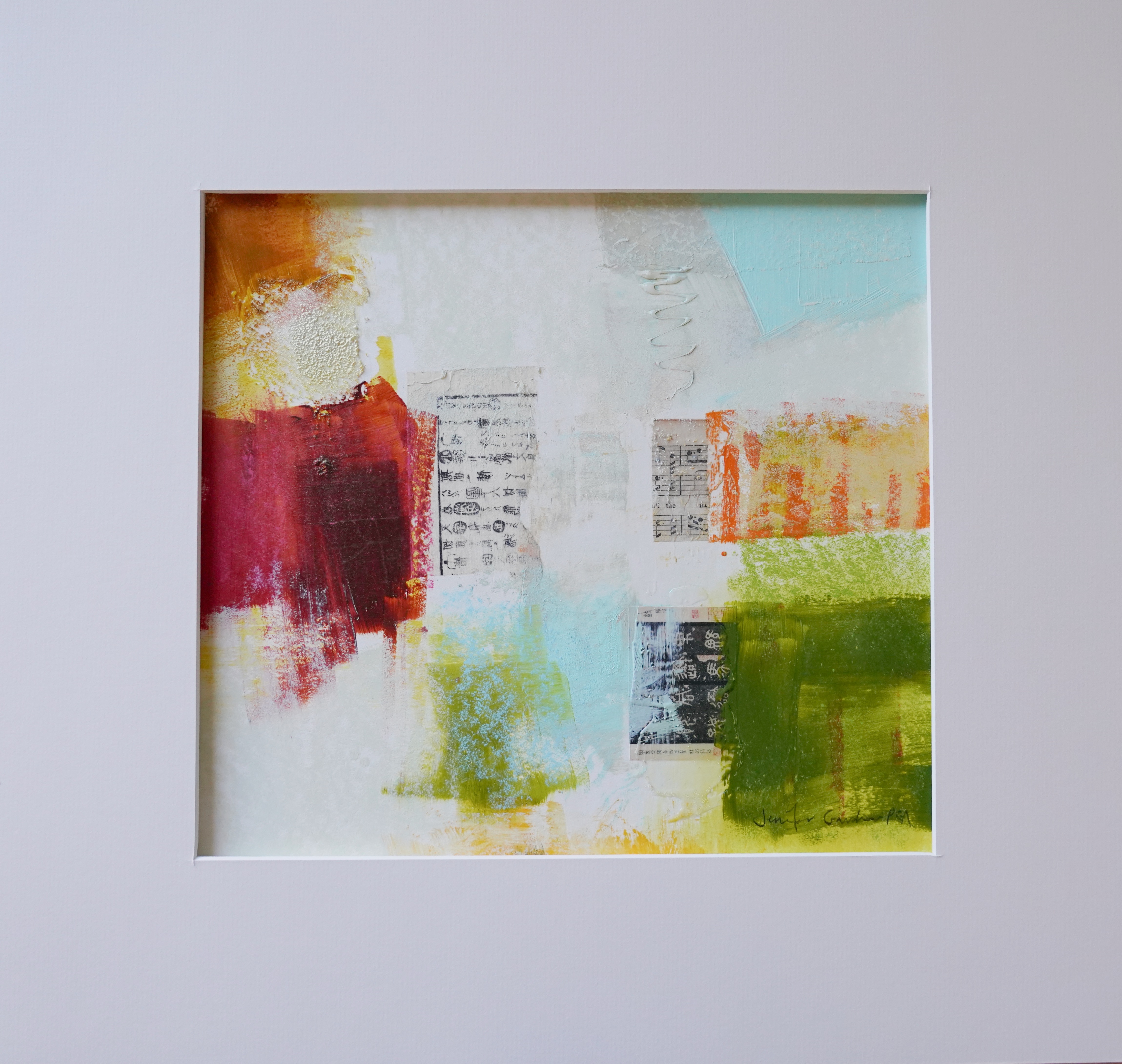 #75 - Unframed Mixed Media Abstract (19 x 18)